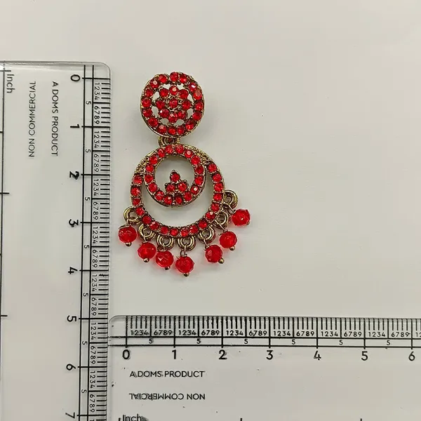 The99jewel_Designer_Stone_Pearl_Chandelier_Earrings_For_Women_Red