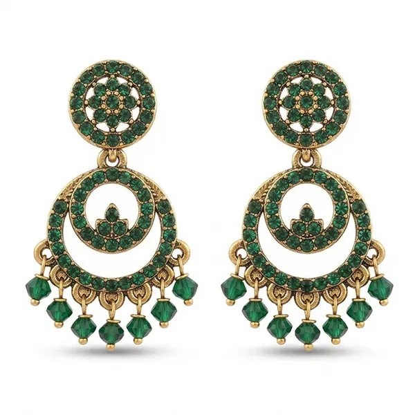 The99jewel_Designer_Stone_Pearl_Chandelier_Earrings_For_Women_Green