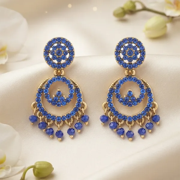 The99jewel_Designer_Stone_Pearl_Chandelier_Earrings_For_Women_Blue
