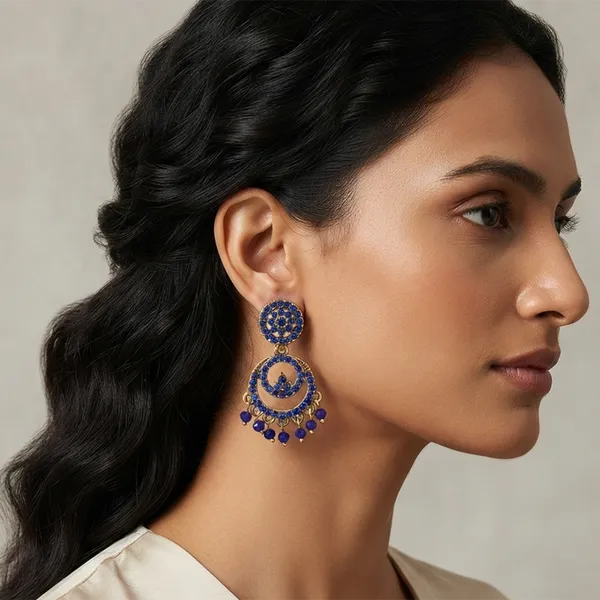 The99jewel_Designer_Stone_Pearl_Chandelier_Earrings_For_Women_Blue
