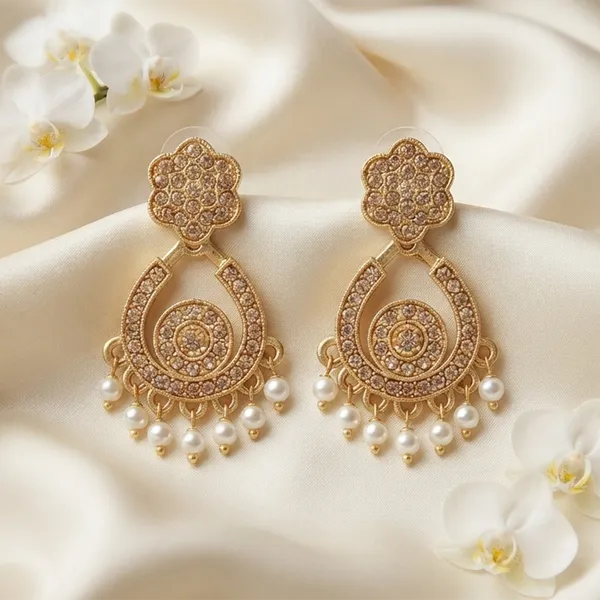 The99jewel_Designer_Stone_Pearl_Chandelier_Earrings_For_Women_Gold