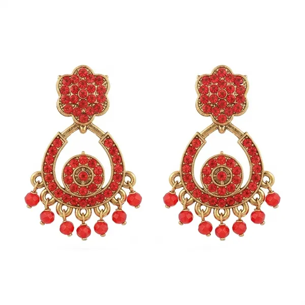 The99jewel_Designer_Stone_Pearl_Chandelier_Earrings_For_Women_Red