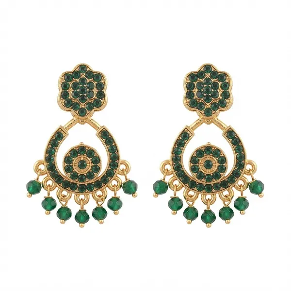 The99jewel_Designer_Stone_Pearl_Chandelier_Earrings_For_Women_Green