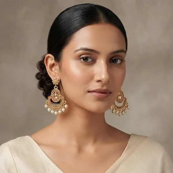 The99jewel_Designer_Stone_Pearl_Chandelier_Earrings_For_Women_Gold
