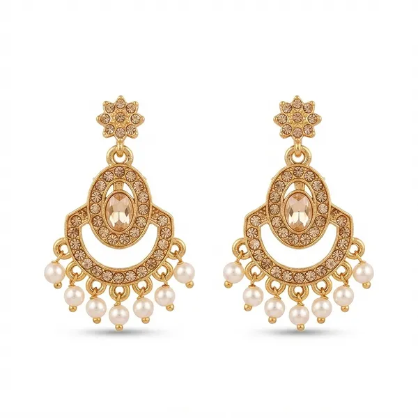 The99jewel_Designer_Stone_Pearl_Chandelier_Earrings_For_Women_Gold