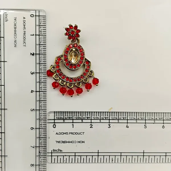 The99jewel_Designer_Stone_Pearl_Chandelier_Earrings_For_Women_Red