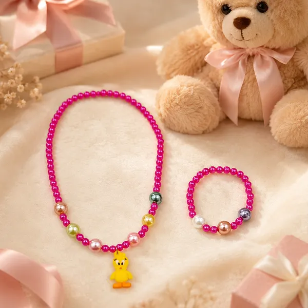 The99jewel_Pearl_Necklace_And_Bracelet_Set_For_Girls_Cute_Kids_Fashion_Jewellery_Set_White