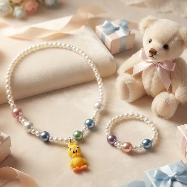 The99jewel_Pearl_Necklace_And_Bracelet_Set_For_Girls_Cute_Kids_Fashion_Jewellery_Set_White