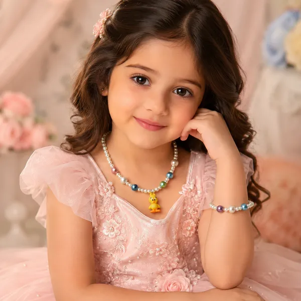 The99jewel_Pearl_Necklace_And_Bracelet_Set_For_Girls_Cute_Kids_Fashion_Jewellery_Set_White