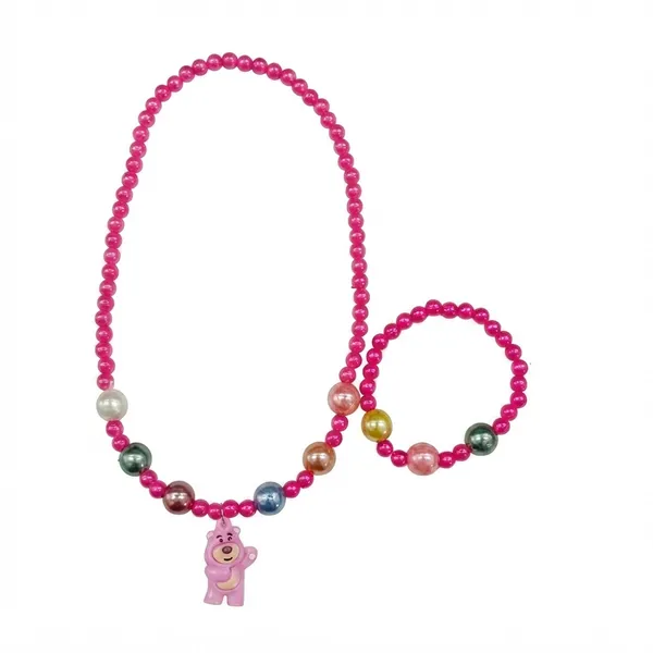 The99jewel_Pearl_Necklace_And_Bracelet_Set_For_Girls_Cute_Kids_Fashion_Jewellery_Set_Dark_Pink