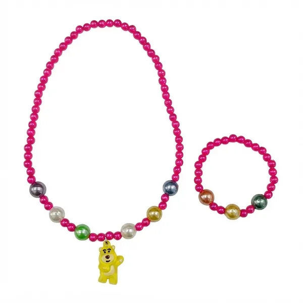The99jewel_Pearl_Necklace_And_Bracelet_Set_For_Girls_Cute_Kids_Fashion_Jewellery_Set_Dark_Pink