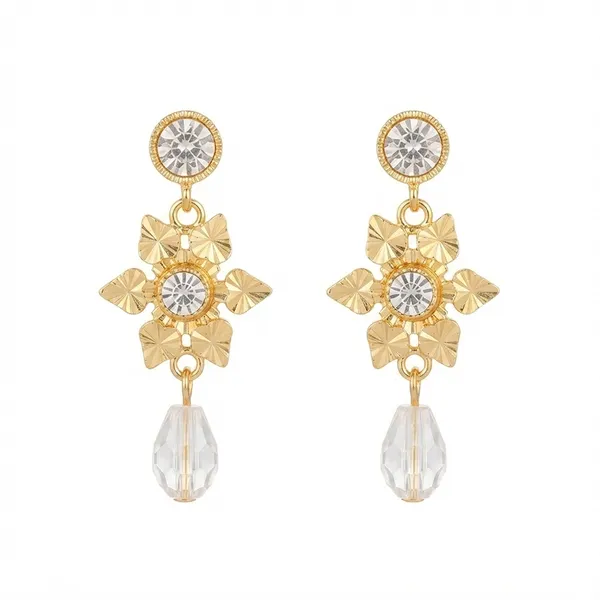 The99jewel_Magnificent_Gold_Plated_Floral_Shape_Dangler_Earrings_With_Crystal_Stone_For_Women_Gold