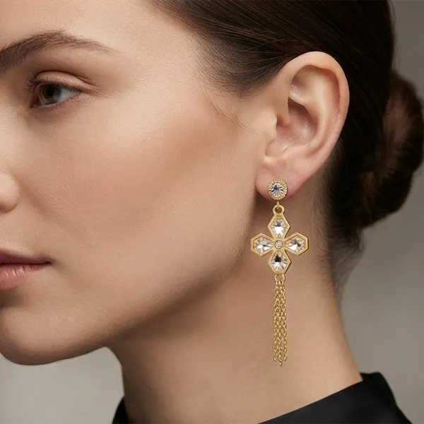 The99jewel_Magnificent_Gold_Plated_Floral_Shape_Dangler_Earrings_With_Crystal_Stone_For_Women_Gold