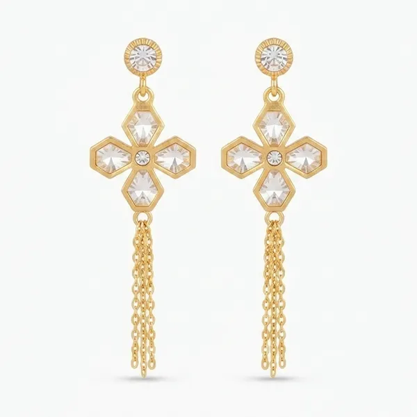 The99jewel_Magnificent_Gold_Plated_Floral_Shape_Dangler_Earrings_With_Crystal_Stone_For_Women_Gold