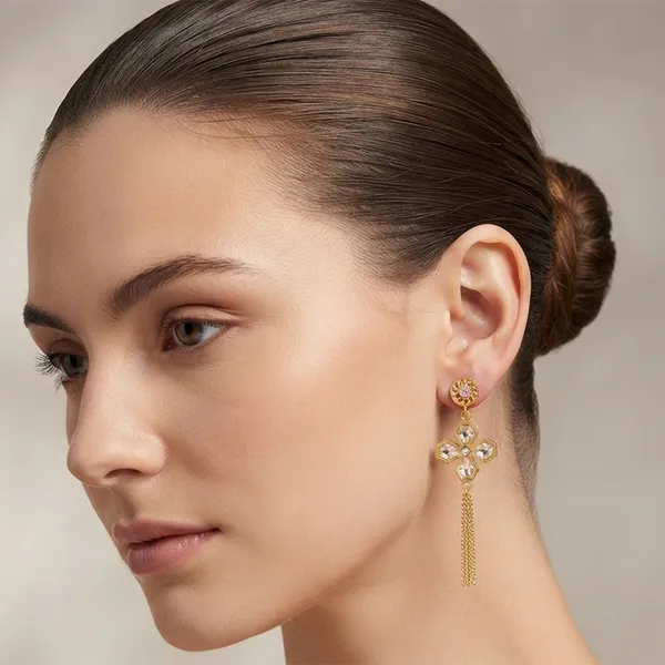 The99jewel_Magnificent_Gold_Plated_Floral_Shape_Dangler_Earrings_With_Crystal_Stone_For_Women_Gold