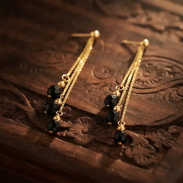 The99jewel_Magnificent_Gold_Plated_Crystal_Stone_Dangler_Earrings_For_Women_Black