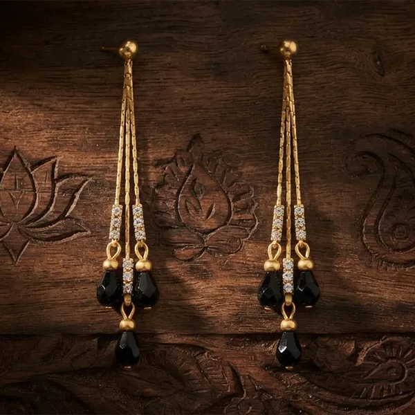 The99jewel_Magnificent_Gold_Plated_Crystal_Stone_Dangler_Earrings_For_Women_Black
