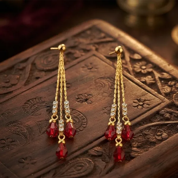 The99jewel_Magnificent_Gold_Plated_Crystal_Stone_Dangler_Earrings_For_Women_Red