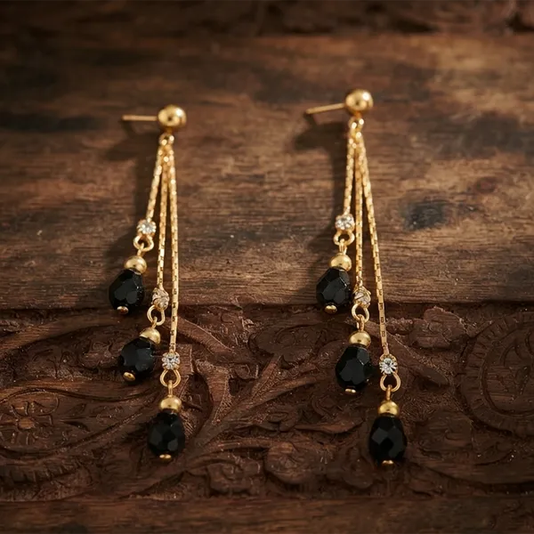 The99jewel_Magnificent_Gold_Plated_Crystal_Stone_Dangler_Earrings_For_Women_Black