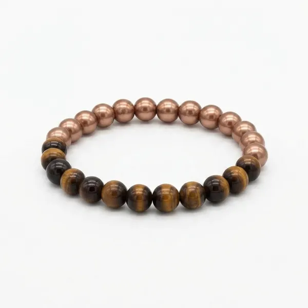 The99jewel_Tiger_Beads_Bracelet_For_Men_Women_Trendy_Beaded_Fashion_Jewellery_Rose_Gold