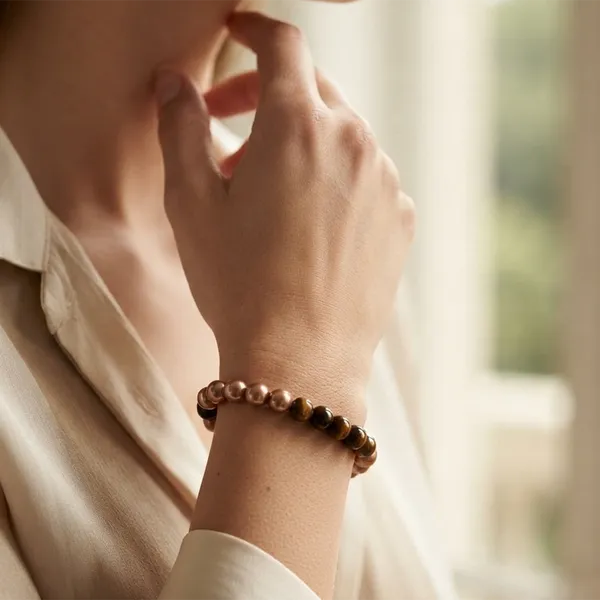 The99jewel_Tiger_Beads_Bracelet_For_Men_Women_Trendy_Beaded_Fashion_Jewellery_Rose_Gold