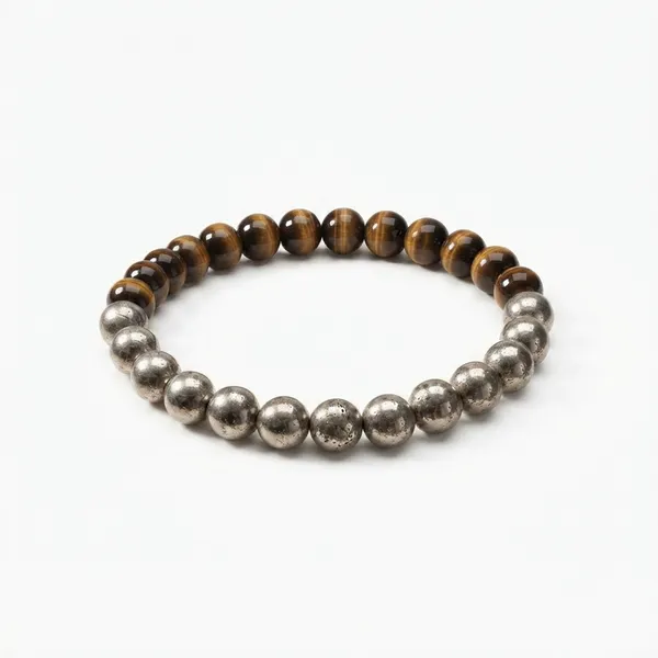 The99jewel_Trendy_Tiger_Beaded_Bracelet_Casual_Stylish_Wrist_Accessory_Silver