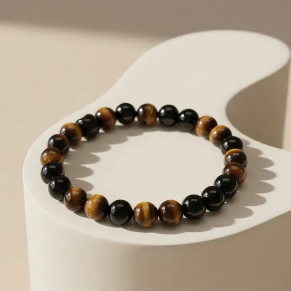 The99jewel_Trendy_Tiger_Beaded_Bracelet_Casual_Stylish_Wrist_Accessory_Brown