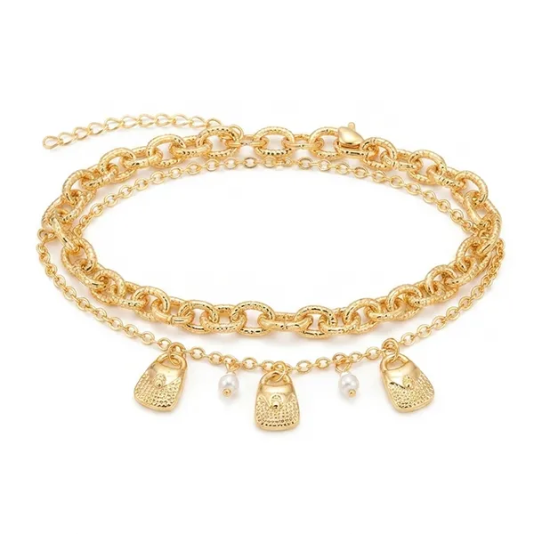 The99jewel_Chic_Layered_Chain_Bracelet_With_Purse_Charm_Trendy_Jewellery_For_Women_Gold