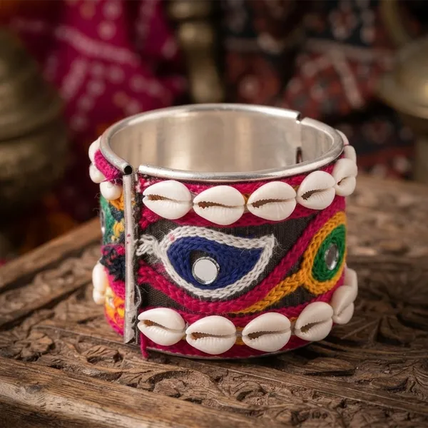The99jewel_Navratri_Shell_Bracelet_Kada_With_Ghungroo_Traditional_Jewellery_For_Women_Assorted_Design_Multi