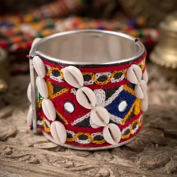 The99jewel_Navratri_Shell_Bracelet_Kada_With_Ghungroo_Traditional_Jewellery_For_Assorted_Design_Multi
