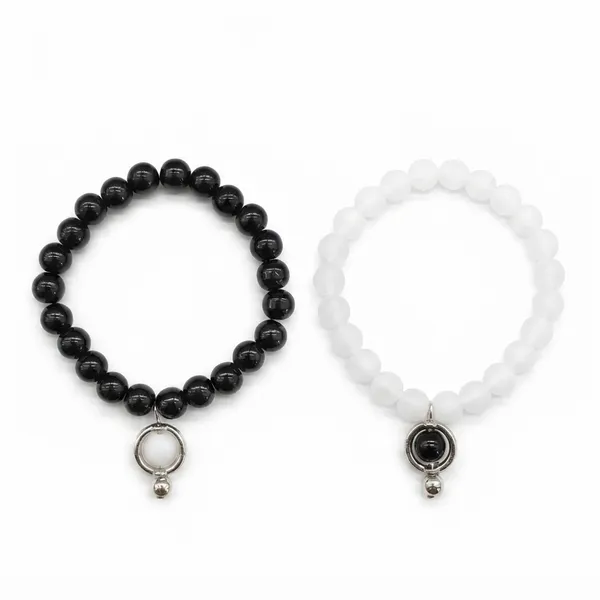 The99jewel_Black_And_White_Beaded_Combo_Bracelet_For_Women_Mix