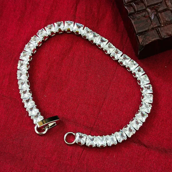 The99jewel_American_Diamond_Stylish_Bracelet_For_Women_And_Girls_Silver