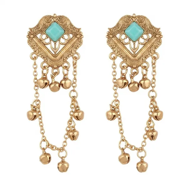 The99jewel_Kashmiri_Mehndi_Plated_Ghungroo_Dangler_Earrings_For_Women_Green