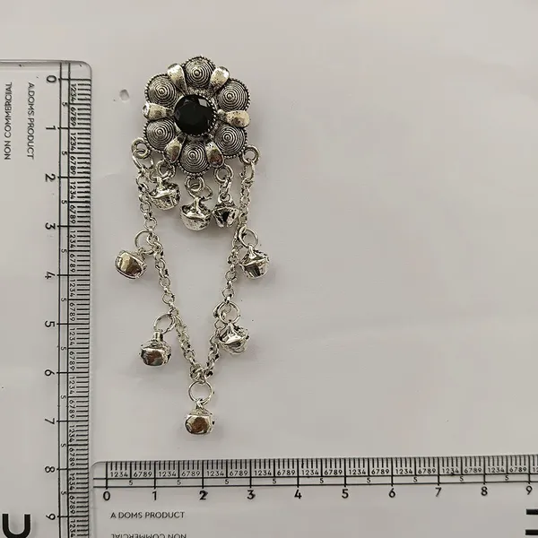 The99jewel_Royal_Kashmiri_Inspired_Silver_Plated_Ghungroo_Dangler_Earrings_Black