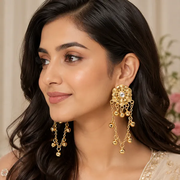 The99jewel_Royal_Kashmiri_Inspired_Mehndi_Plated_Ghungroo_Dangler_Earrings_White