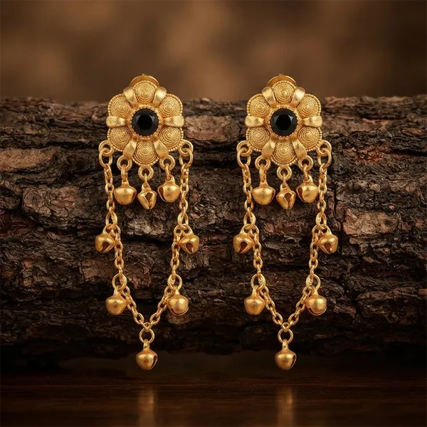 The99jewel_Royal_Kashmiri_Inspired_Gold_Plated_Ghungroo_Dangler_Earrings_Black