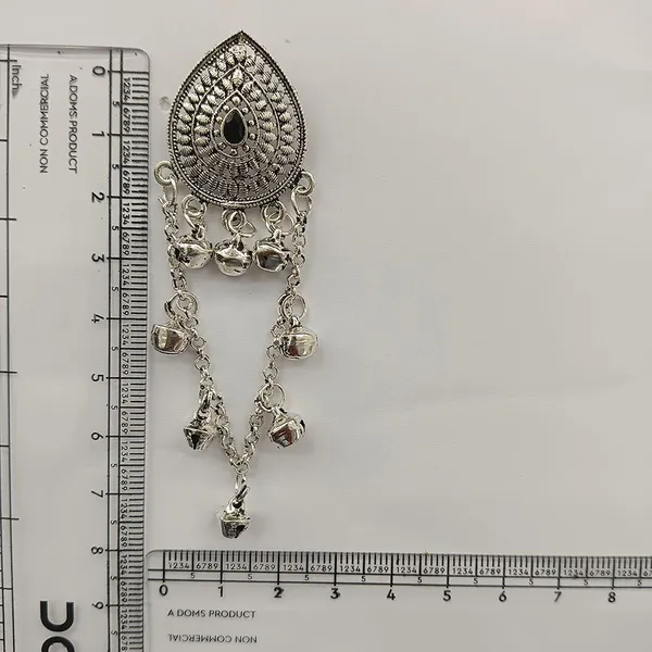 The99jewel_Royal_Kashmiri_Inspired_Silver_Plated_Ghungroo_Dangler_Earrings_Black