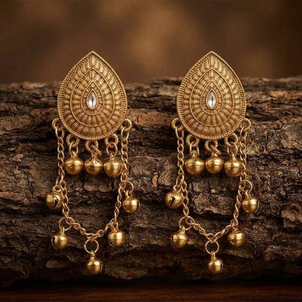 The99jewel_Royal_Kashmiri_Inspired_Mehndi_Plated_Ghungroo_Dangler_Earrings_White