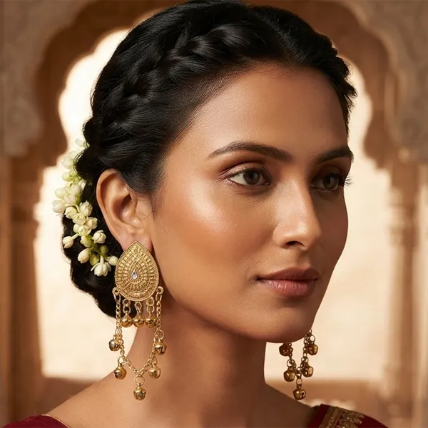 The99jewel_Royal_Kashmiri_Inspired_Mehndi_Plated_Ghungroo_Dangler_Earrings_White