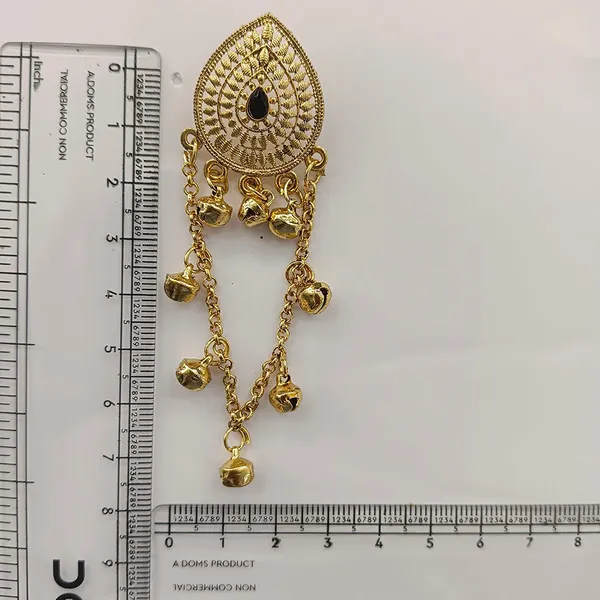 The99jewel_Royal_Kashmiri_Inspired_Gold_Plated_Ghungroo_Dangler_Earrings_Black