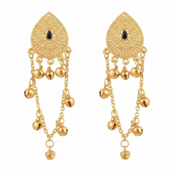 The99jewel_Royal_Kashmiri_Inspired_Gold_Plated_Ghungroo_Dangler_Earrings_Black