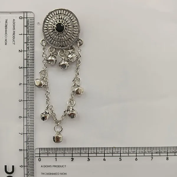 The99jewel_Royal_Kashmiri_Inspired_Silver_Plated_Ghungroo_Dangler_Earrings_Black