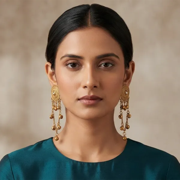 The99jewel_Royal_Kashmiri_Inspired_Mehndi_Plated_Ghungroo_Dangler_Earrings_White