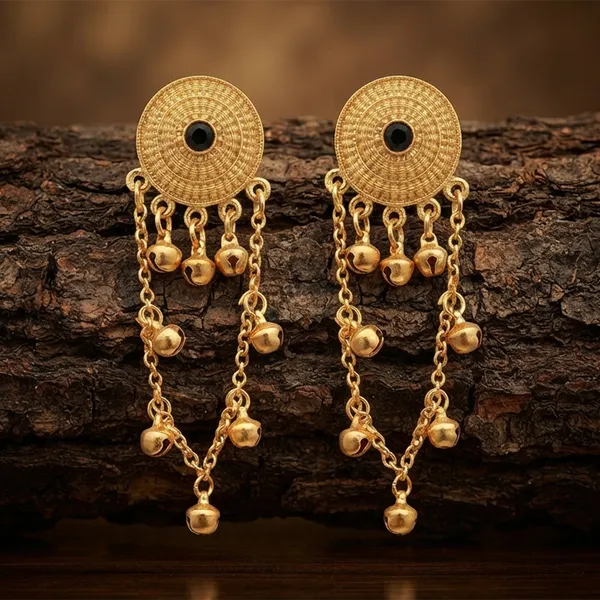 The99jewel_Royal_Kashmiri_Inspired_Gold_Plated_Ghungroo_Dangler_Earrings_Black