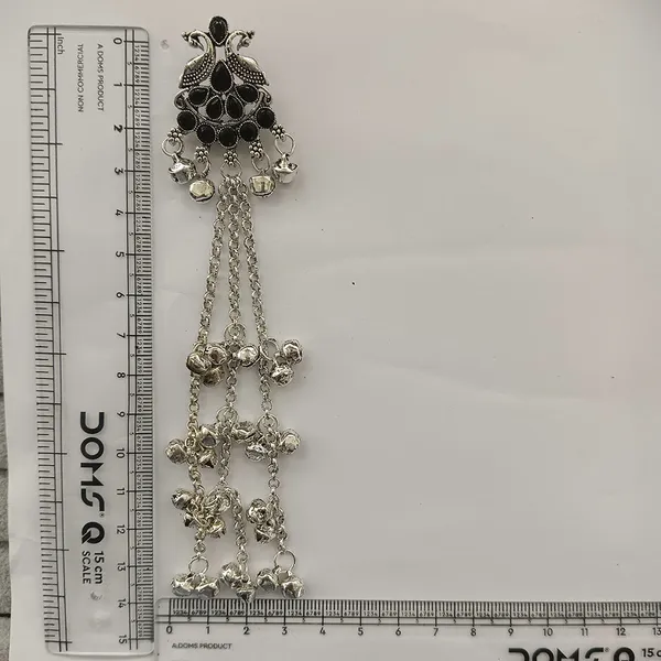 The99jewel_Traditional_Kashmiri_Silver_Finish_Ghungroo_Dangler_Earrings_For_Women_Black
