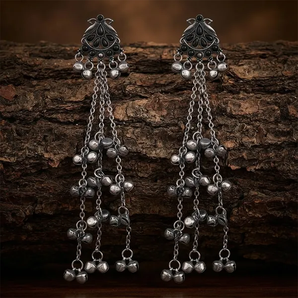 The99jewel_Traditional_Kashmiri_Silver_Finish_Ghungroo_Dangler_Earrings_For_Women_Black