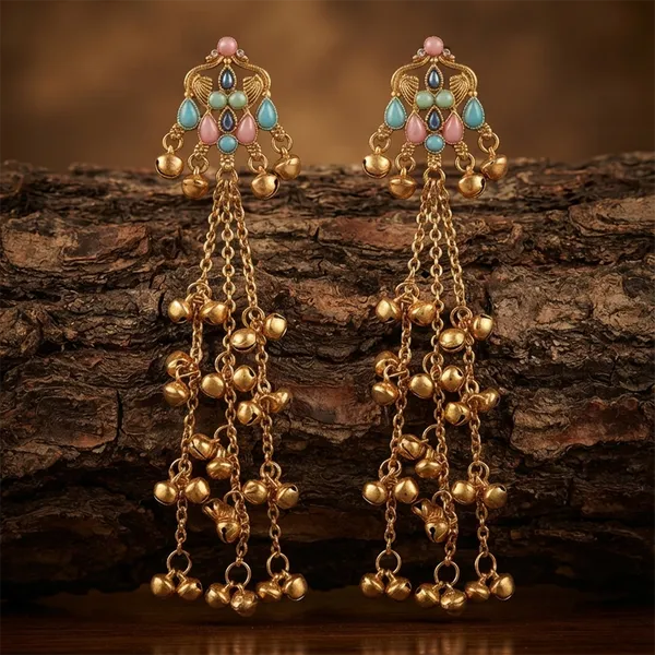 The99jewel_Traditional_Kashmiri_Mehndi_Finish_Ghungroo_Dangler_Earrings_For_Women_Multi