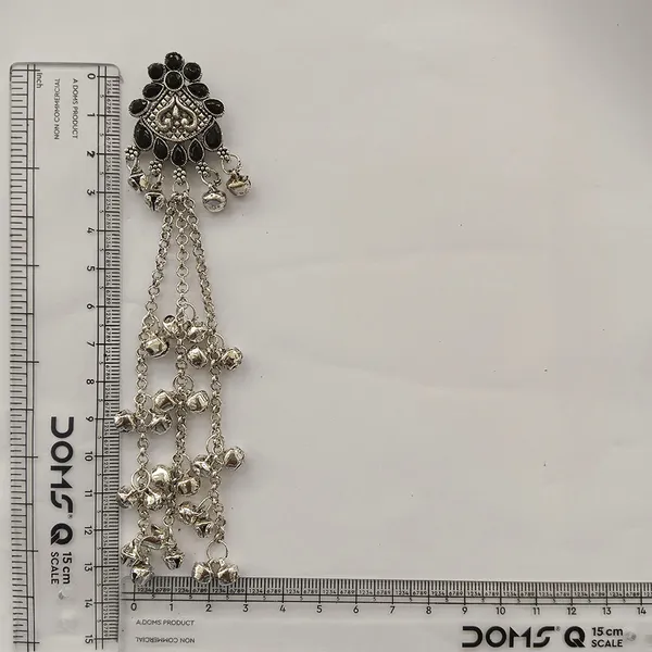 The99jewel_Royal_Kashmiri_Inspired_Silver_Plated_Ghungroo_Dangler_Earrings_Black
