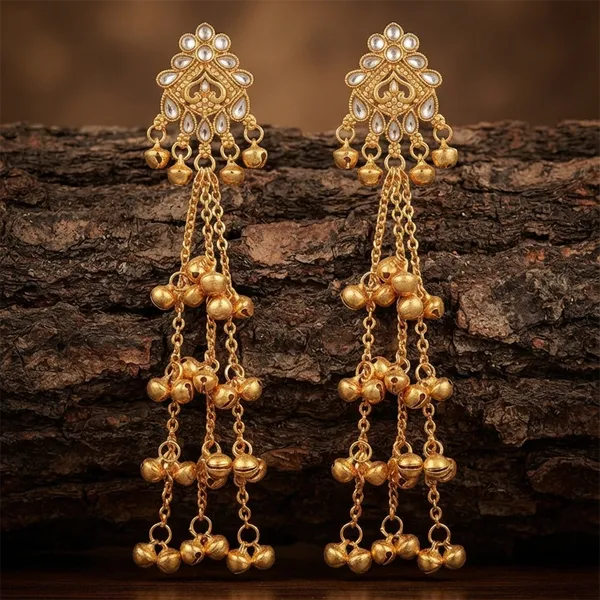 The99jewel_Royal_Kashmiri_Inspired_Gold_Plated_Ghungroo_Dangler_Earrings_White