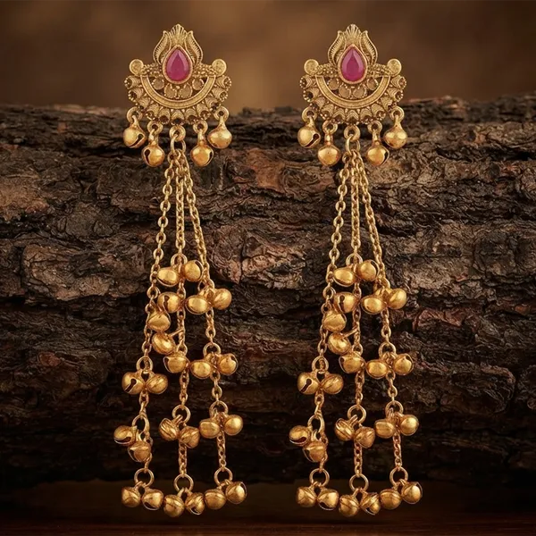 The99jewel_Royal_Kashmiri_Inspired_Gold_Plated_Ghungroo_Dangler_Earrings_Pink